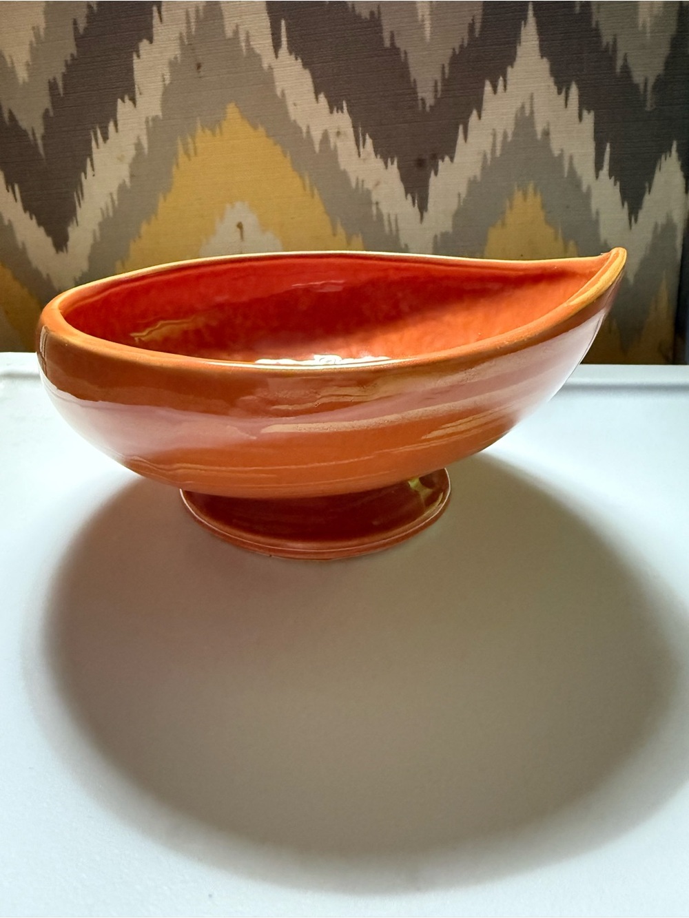 Mccoy Vibrant Orange Glazed Ceramic Bowl